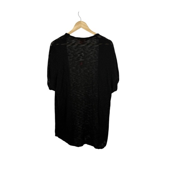NWT Catherine Malandrino Women’s Open Knit Slub Cardigan in Black Size L - Picture 7 of 9